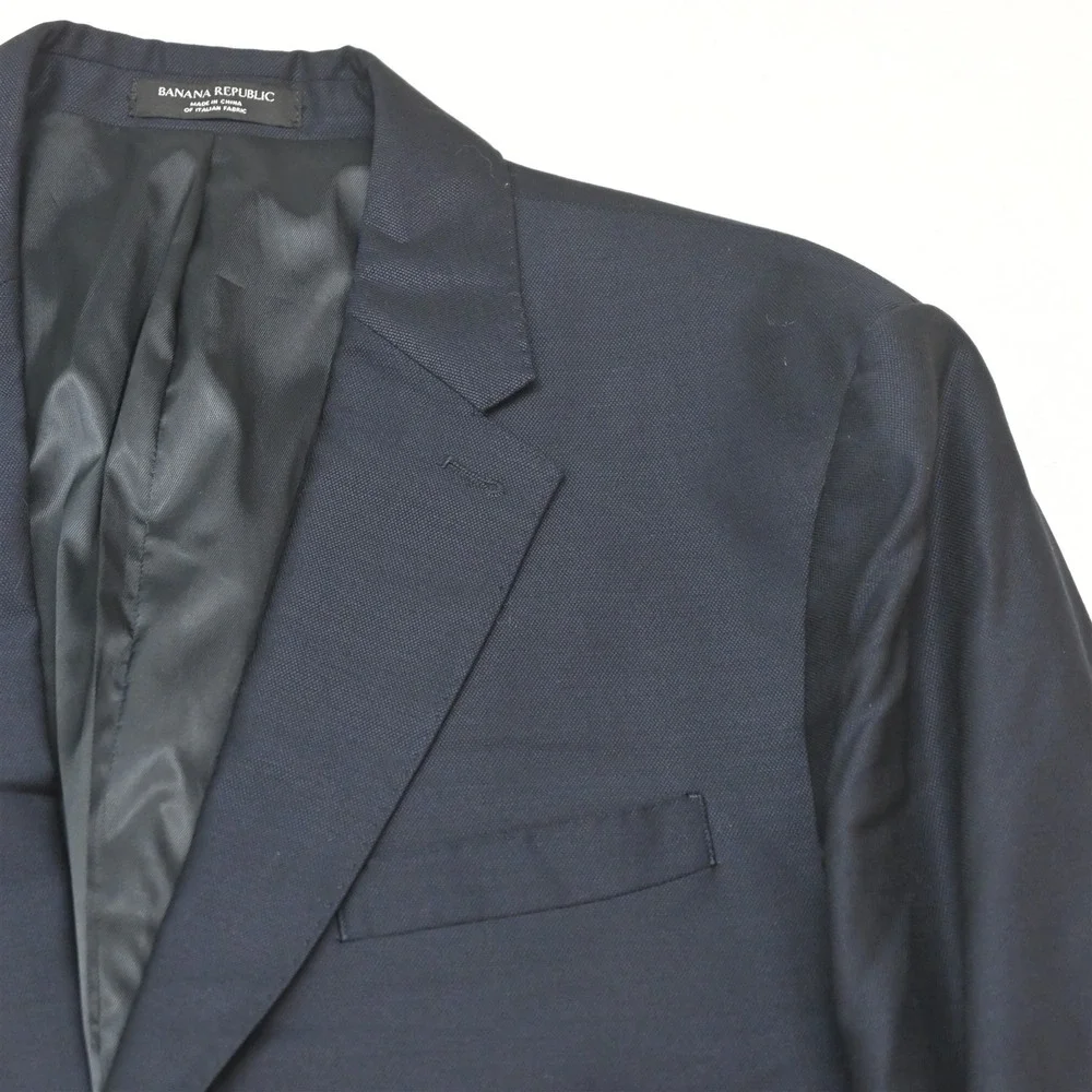 Banana Republic 44R 40x30 Navy Blue Reda Flexo Soft Shoulder Slim 809131 Suit